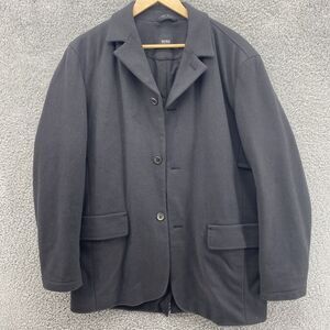 Hugo Boss Jacket Men's Size XL 44 Black Cashmere Wool Blend Button Blazer‎ Coat